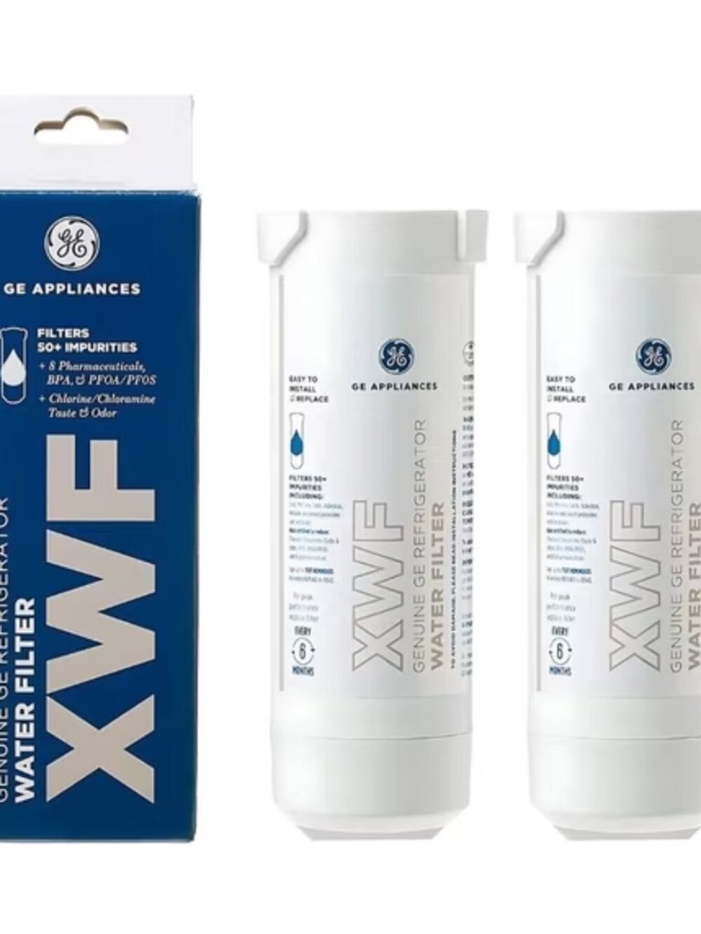 General Electric XWFE Refrigerator Water Filter 2 Pack No Chip Replacement